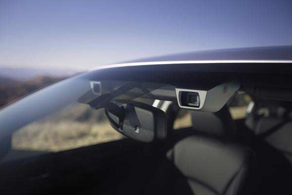 ADAS windshield camera installed behind the windshield after professional camera recalibration for accurate driver assistance system performance