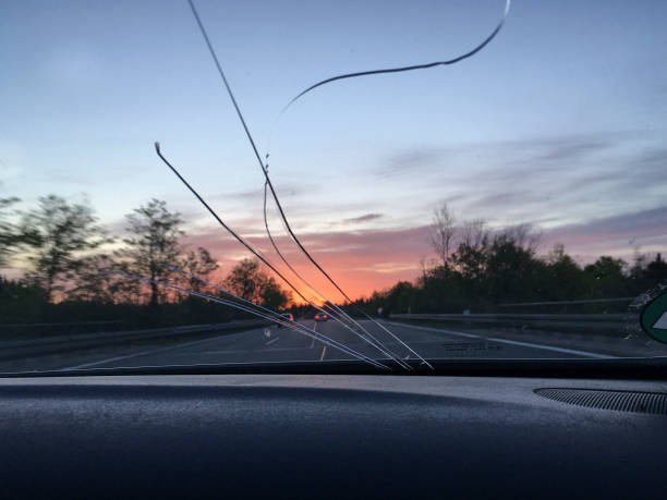 Windshield cracked
