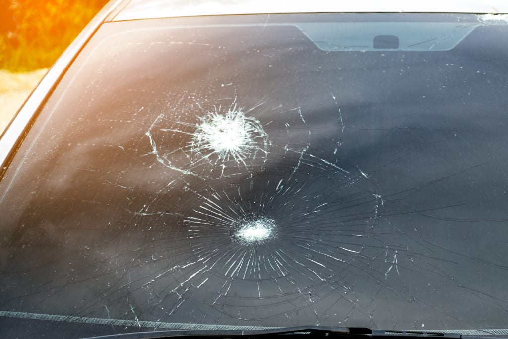 cracked car windshield