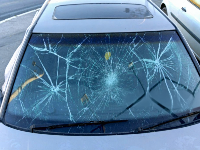 broken car windshield